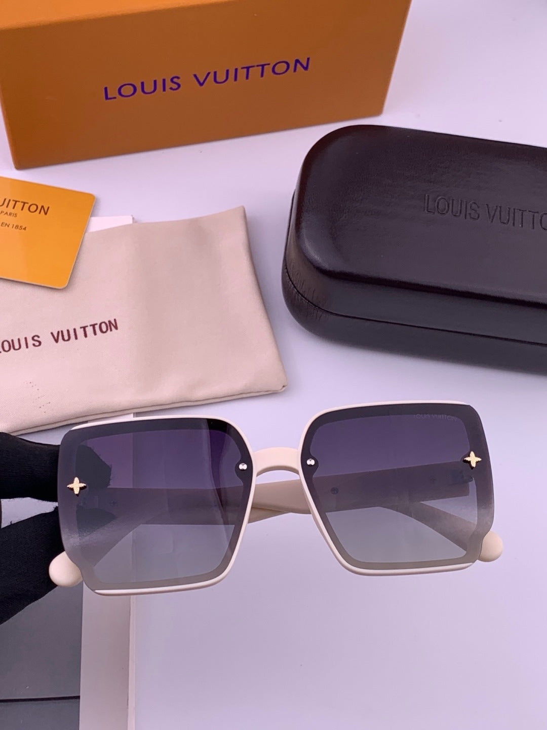 Louis Vuitton L1007 Polarized Square Brown Lens Sunglasses for Men & Women