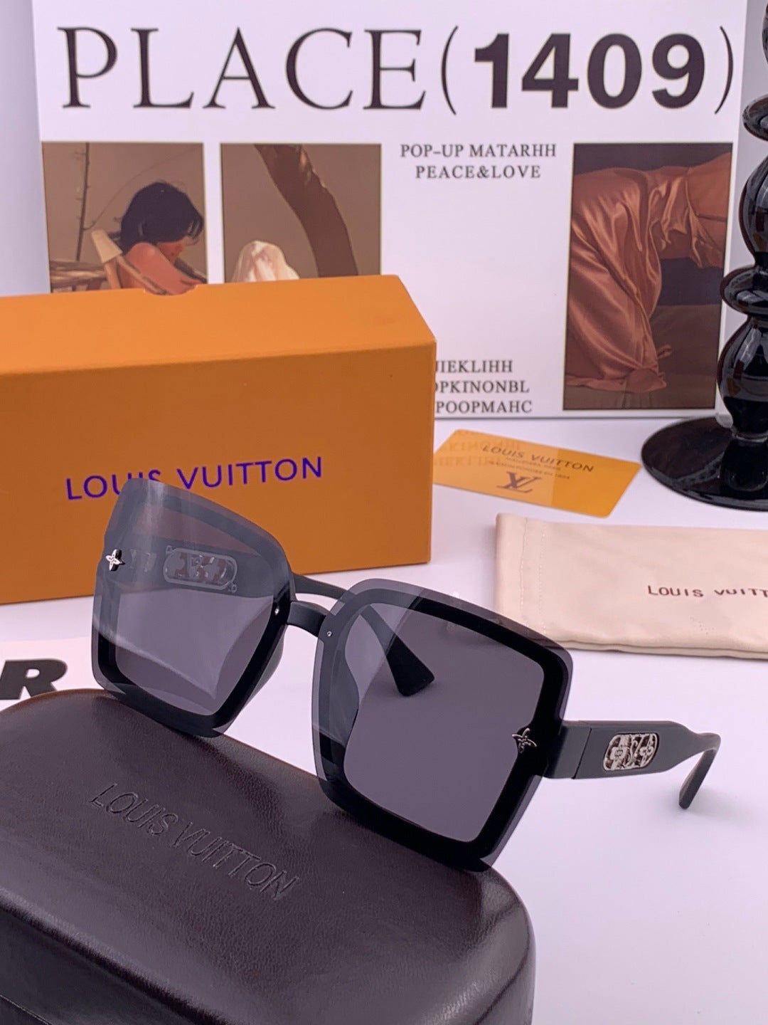 Louis Vuitton Polarized Square Brown Lens Sunglasses for Men & Women - 381837 - detail image 2
