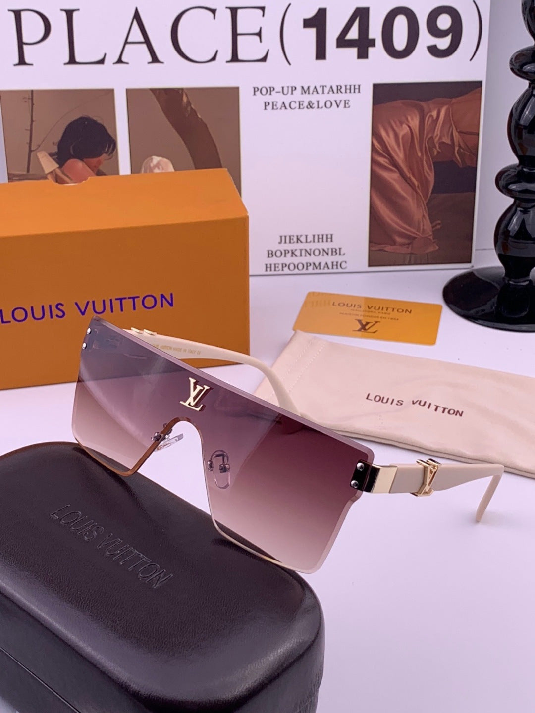 Louis Vuitton L36000 Oversized Purple Lens Sunglasses for Men & Women - 381841 - detail image 2