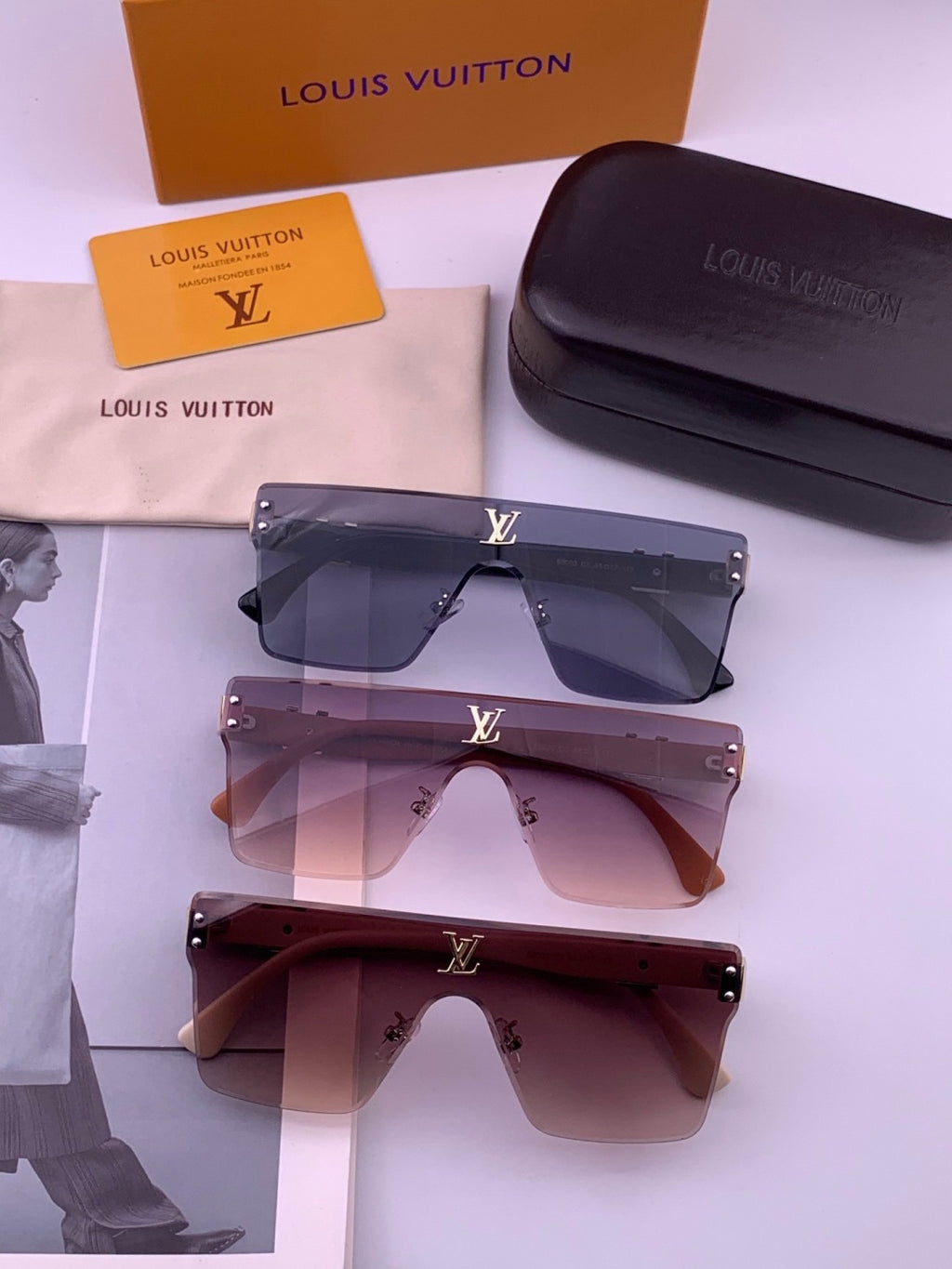 Louis Vuitton L36000 Oversized Blue Lens Sunglasses for Men & Women - 381842 - detail image 8