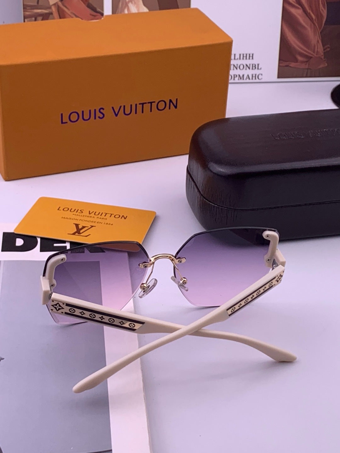 Louis Vuitton L6519 Polarized Square Brown Lens Sunglasses for Men & - 381827 - detail image 6