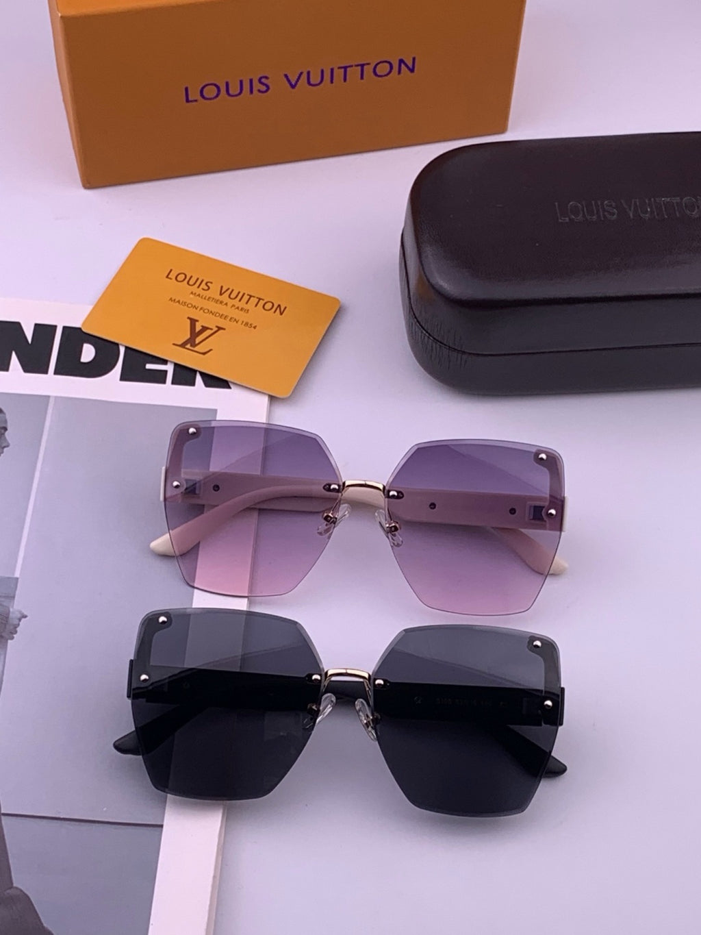 Louis Vuitton L6519 Polarized Square Brown Lens Sunglasses for Men & - 381828 - detail image 7