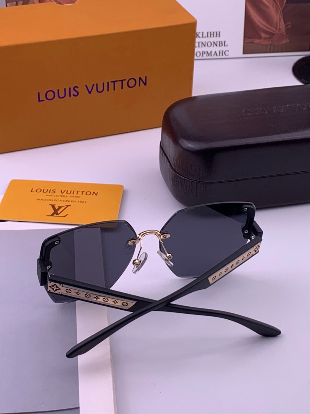 Louis Vuitton L6519 Polarized Square Brown Lens Sunglasses for Men & - 381828 - detail image 6