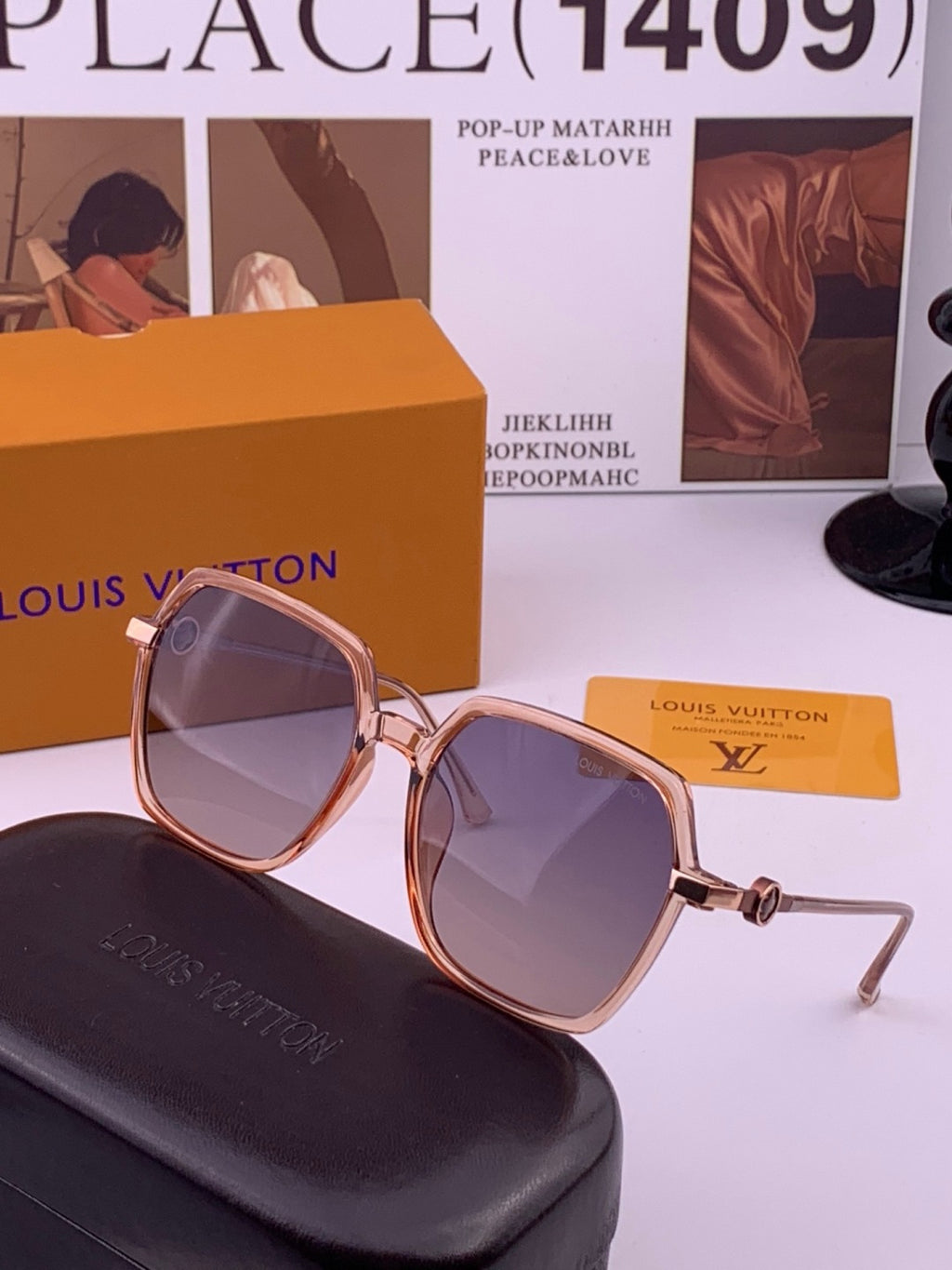 Louis Vuitton Polarized Square Brown Lens Sunglasses for Men & Women - 381829 - detail image 2