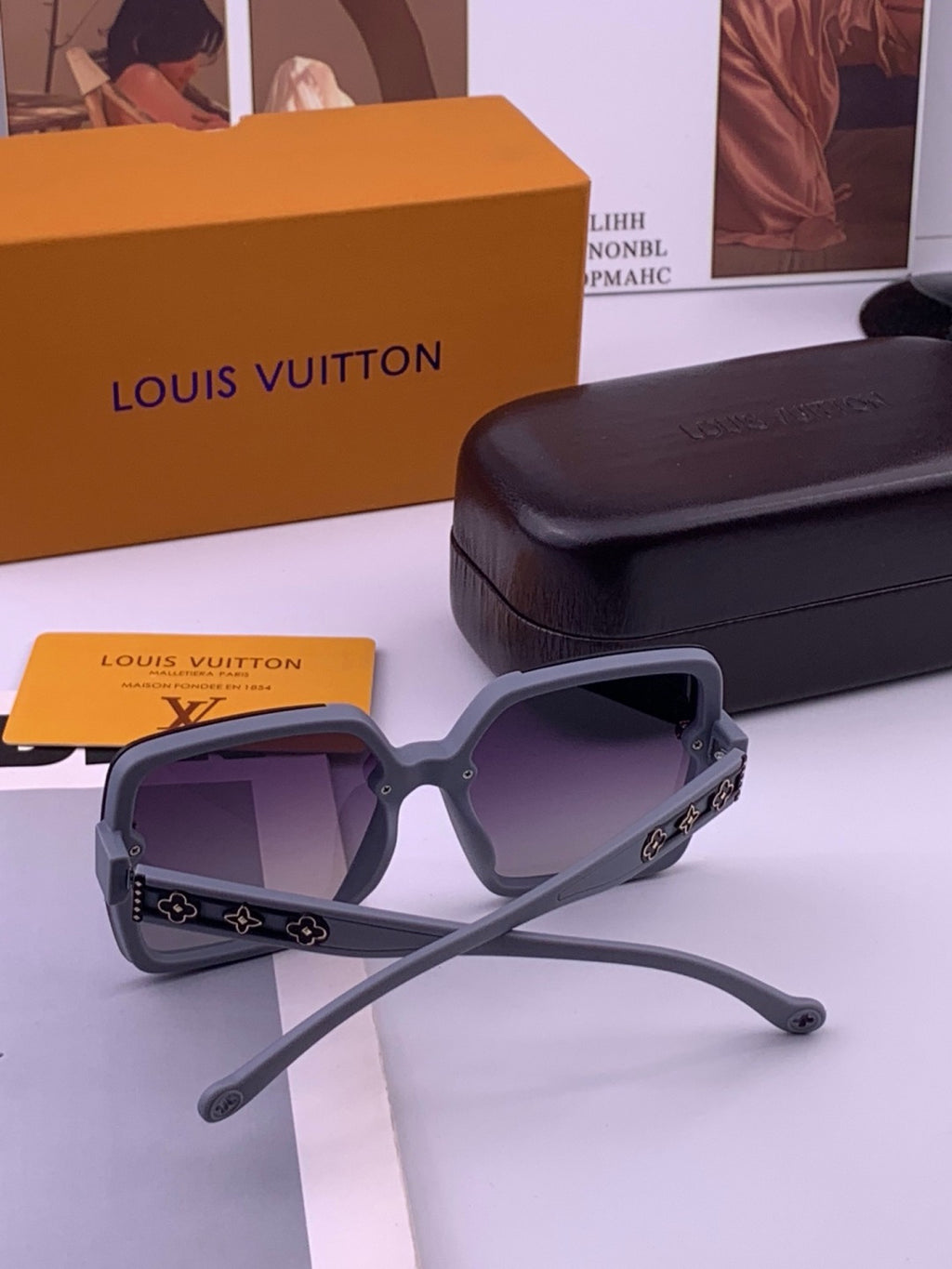 Louis Vuitton L5710 Polarized Square Gold Lens Sunglasses for Men & W - 381830 - detail image 6