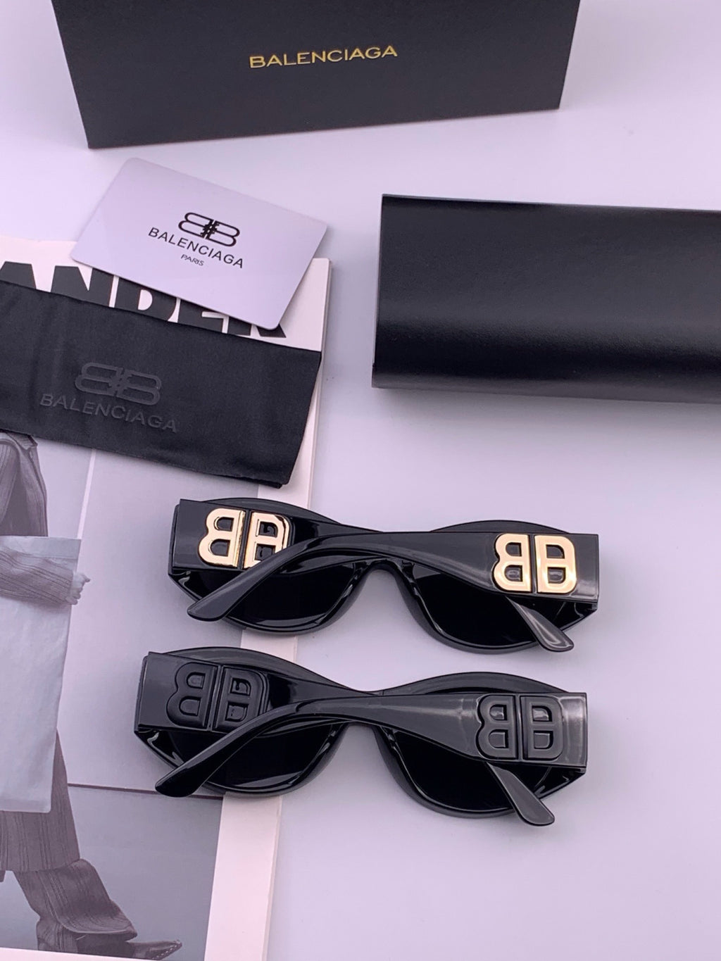 Balenciaga BL2992 Polarized Metal Fashion Black Lens Sunglasses - 382932 - detail image 6
