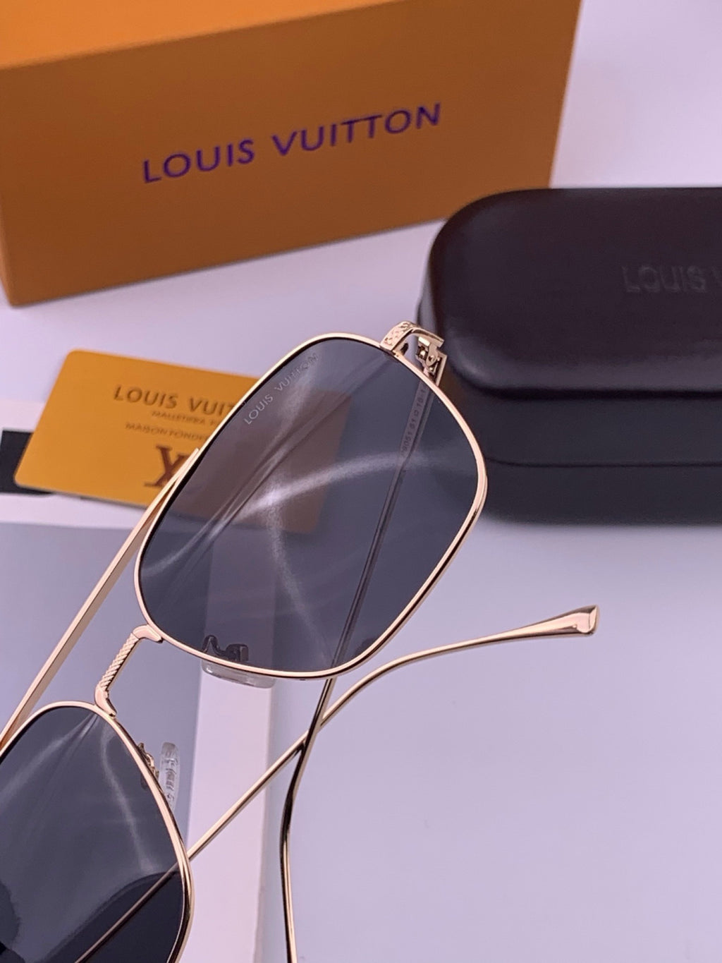 Louis Vuitton L1805 Polarized Aviator Orange Lens Sunglasses for Men & Women - detail image 5