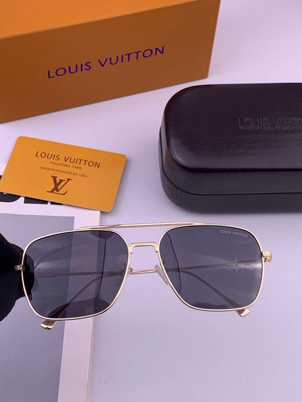 Louis Vuitton L1805 Polarized Aviator Orange Lens Sunglasses for Men & Women