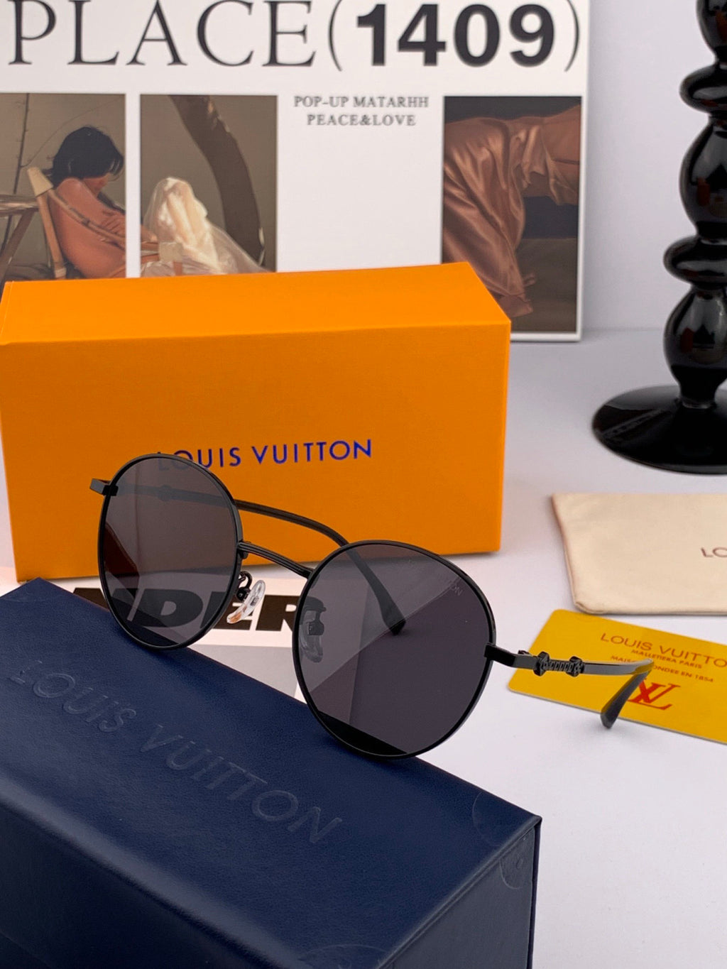 Louis Vuitton L3340 Polarized Aviator Orange Lens Sunglasses for Men - 381823 - detail image 2