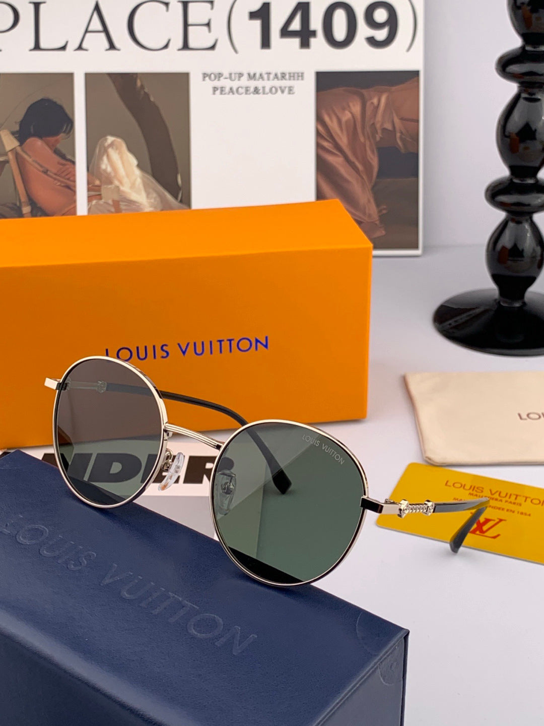 Louis Vuitton L3340 Polarized Aviator Orange Lens Sunglasses for Men - 381823 - detail image 3