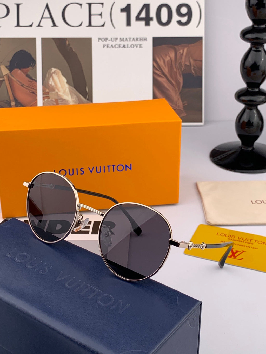 Louis Vuitton L3340 Polarized Aviator Orange Lens Sunglasses for Men - 381823 - detail image 4