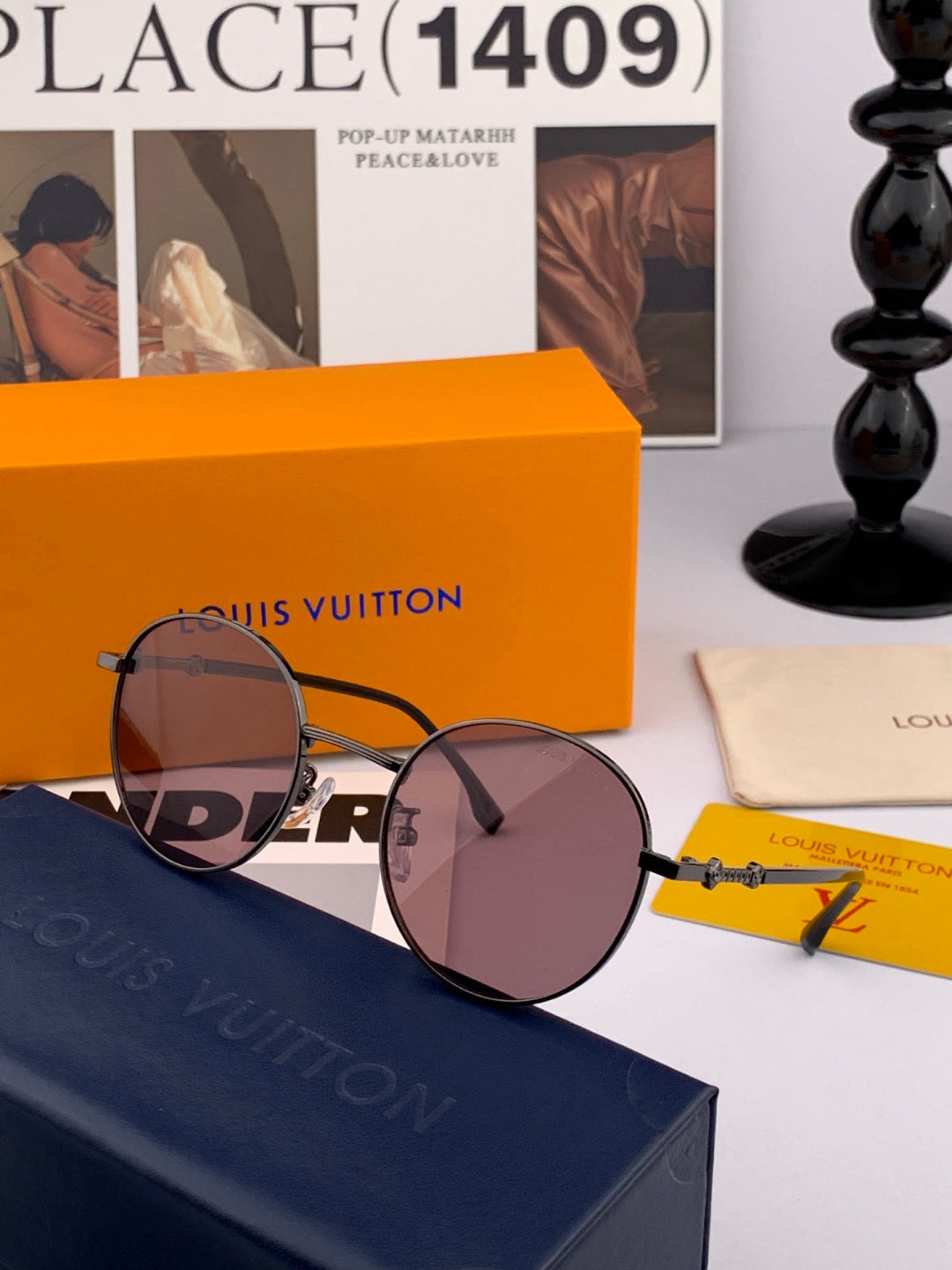 Louis Vuitton L3340 Polarized Aviator Orange Lens Sunglasses for Men - 381823 - detail image 5