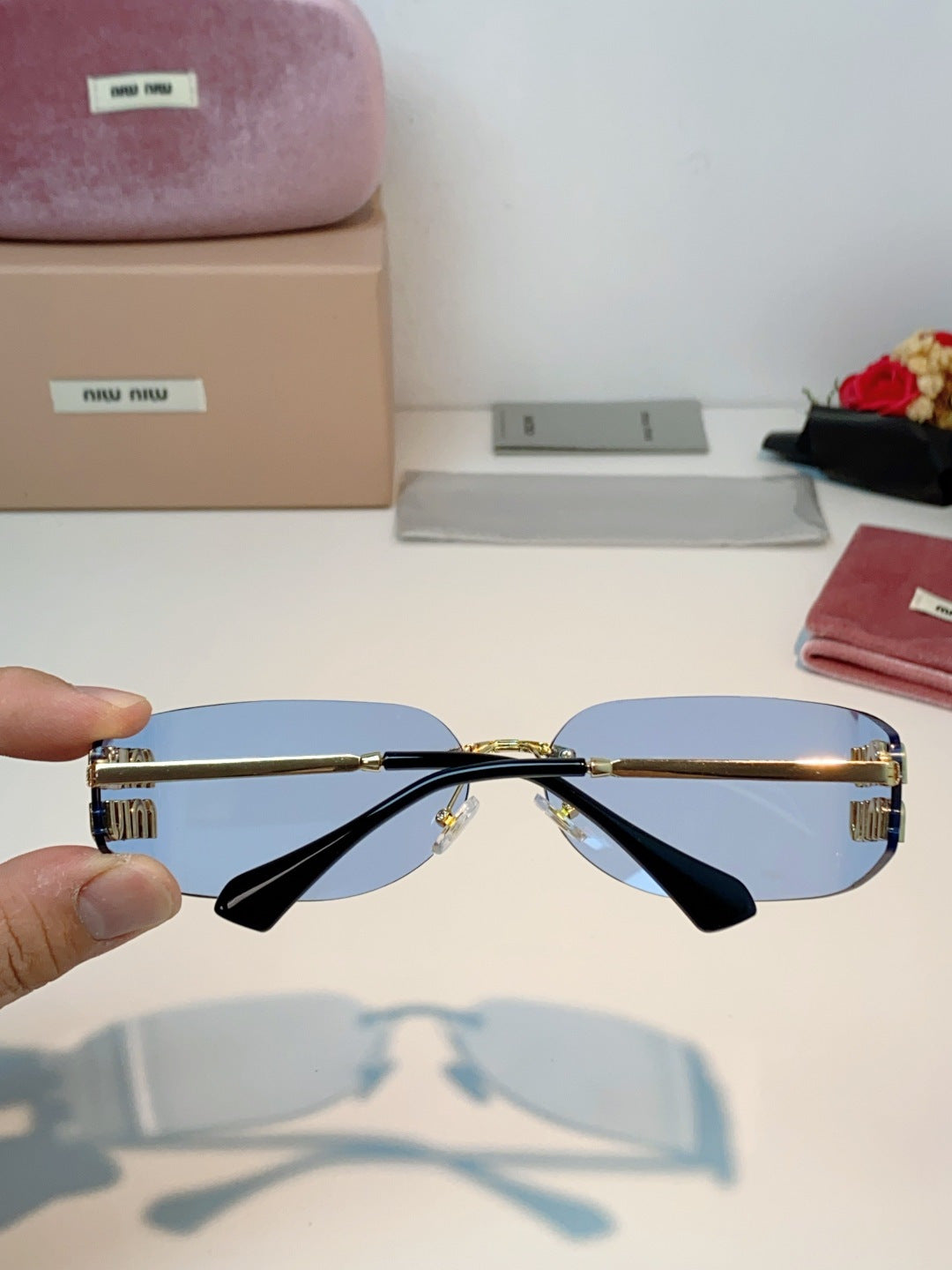 Miu Miu A51S Fashion Gold Lens Sunglasses for Men & Women - detail image 5