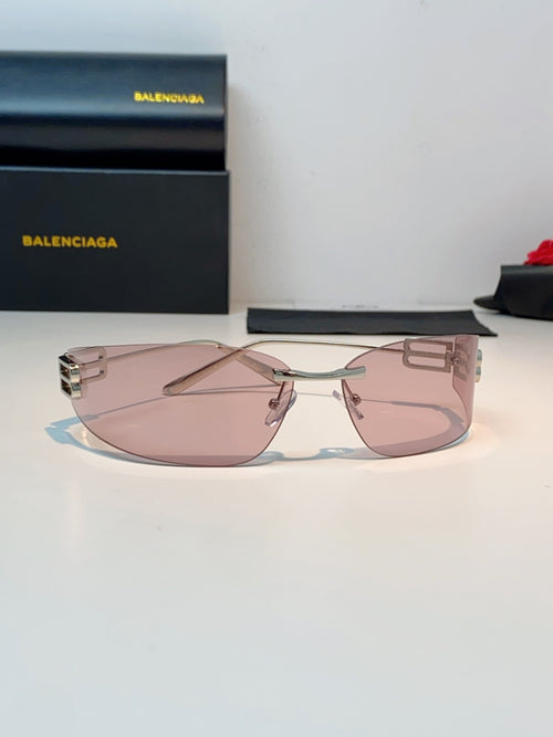 Balenciaga Lightweight Rimless Silver Lens Sunglasses for Men & Women - detail image 2