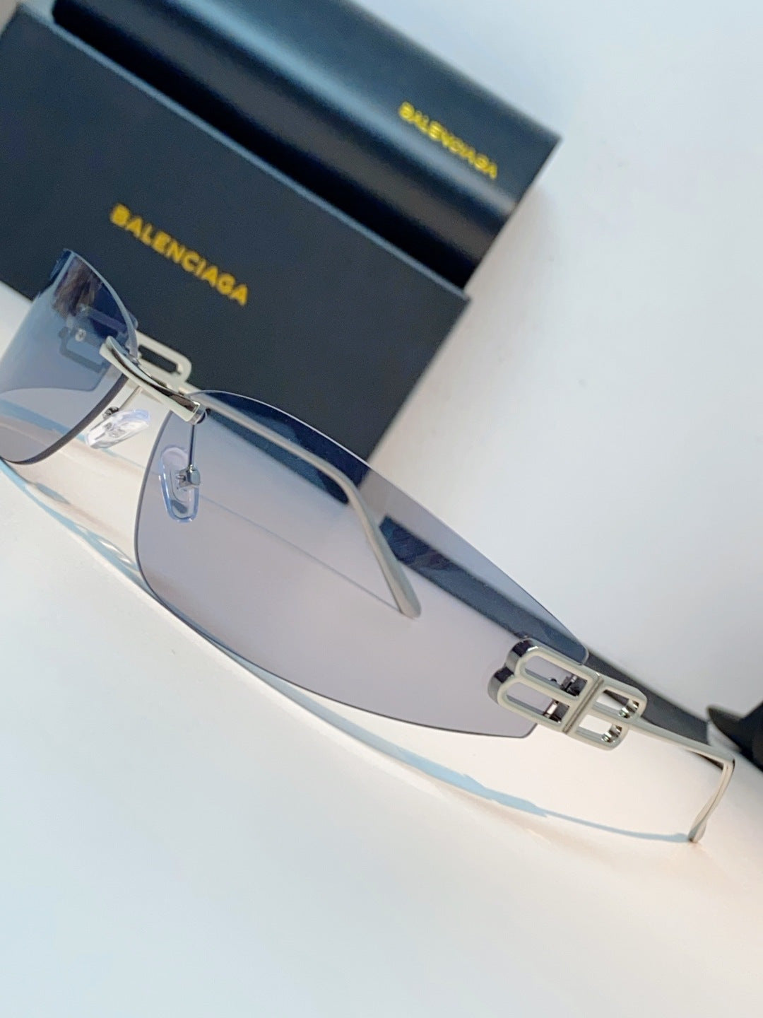 Balenciaga Lightweight Rimless Gray Lens Sunglasses for Men & Women - 399135 - detail image 7