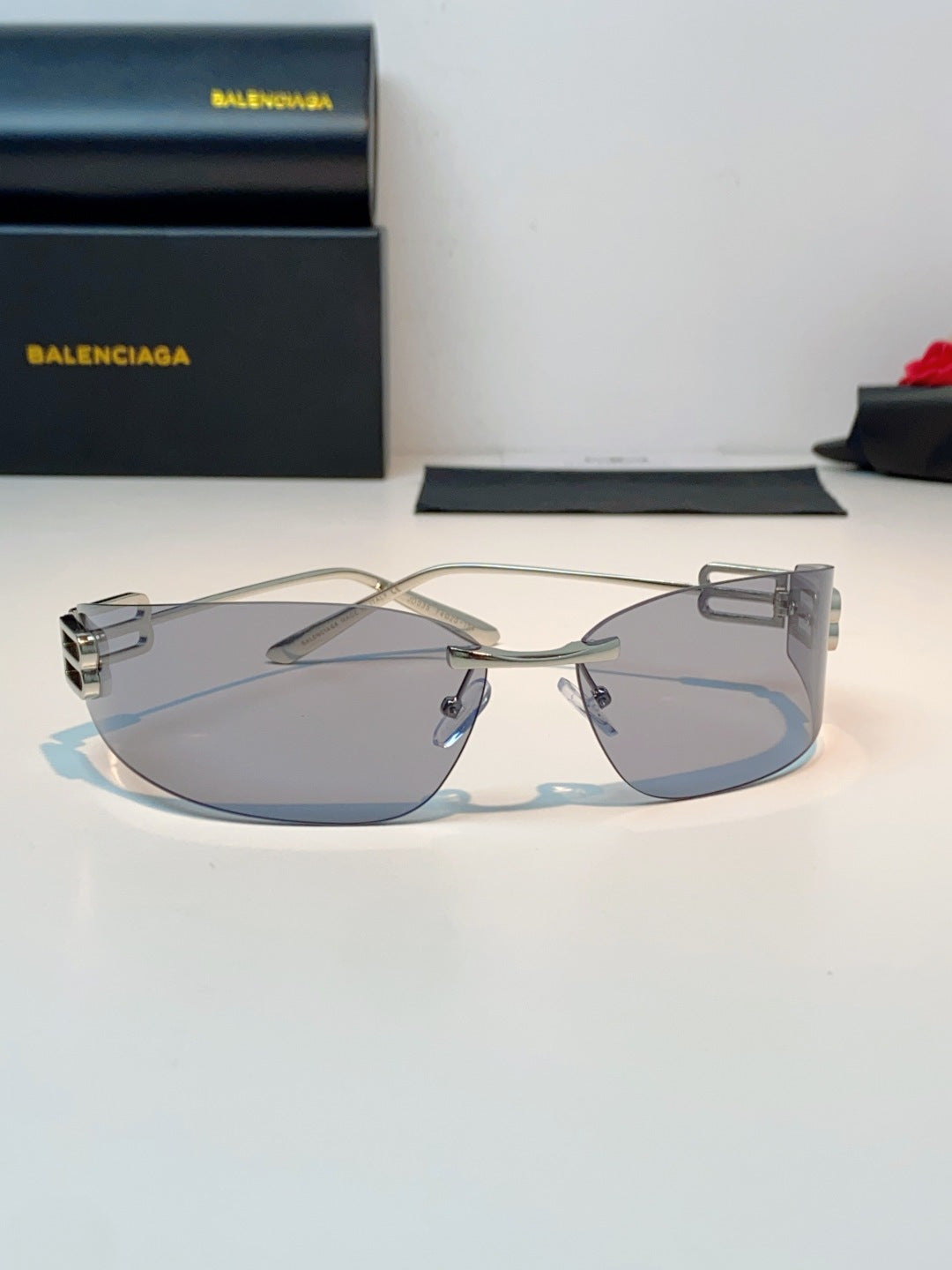 Balenciaga Lightweight Rimless Gray Lens Sunglasses for Men & Women - 399135 - detail image 2