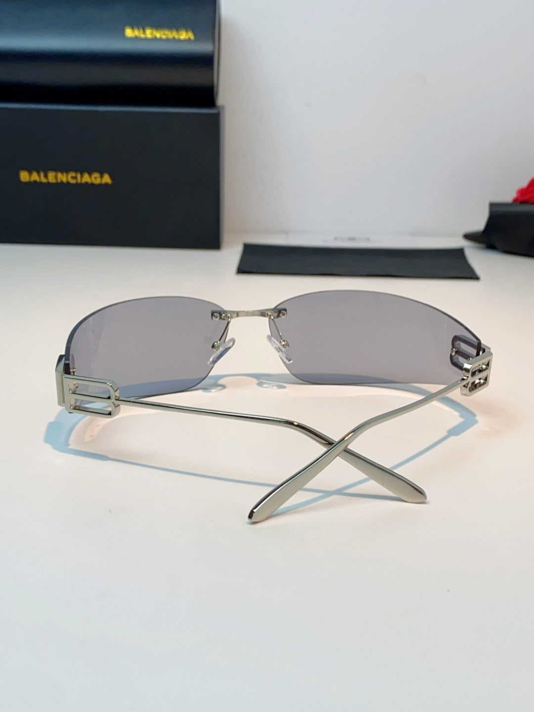 Balenciaga Lightweight Rimless Gray Lens Sunglasses for Men & Women - 399135 - detail image 3