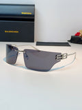 Balenciaga Lightweight Rimless Gray Lens Sunglasses for Men & Women