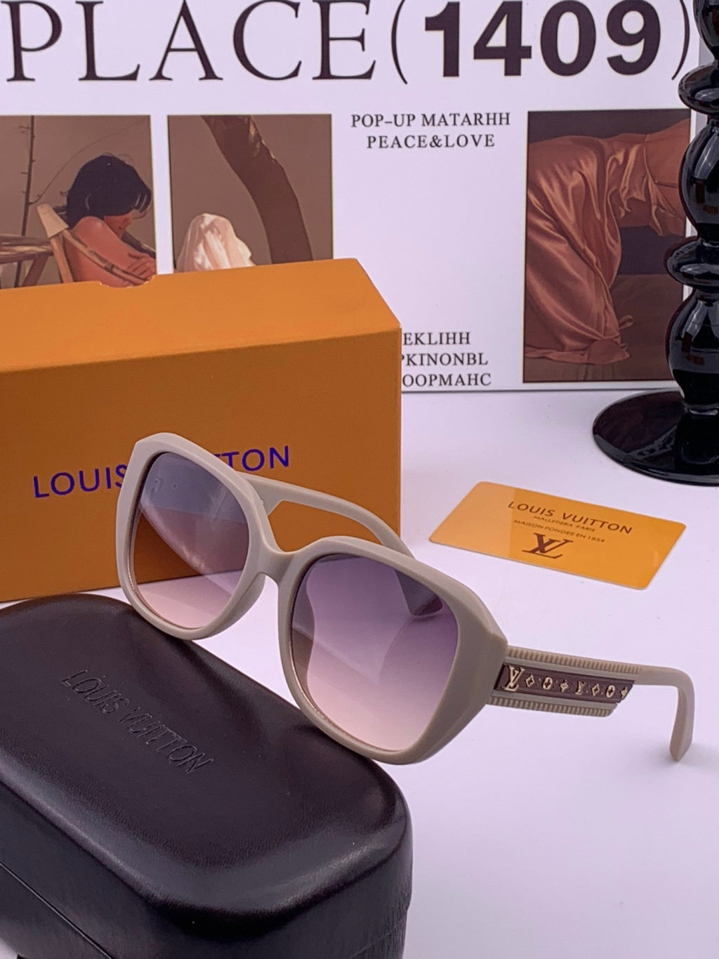Louis Vuitton L17006 Oversized Purple Lens Sunglasses for Men & Women - 398209 - detail image 2
