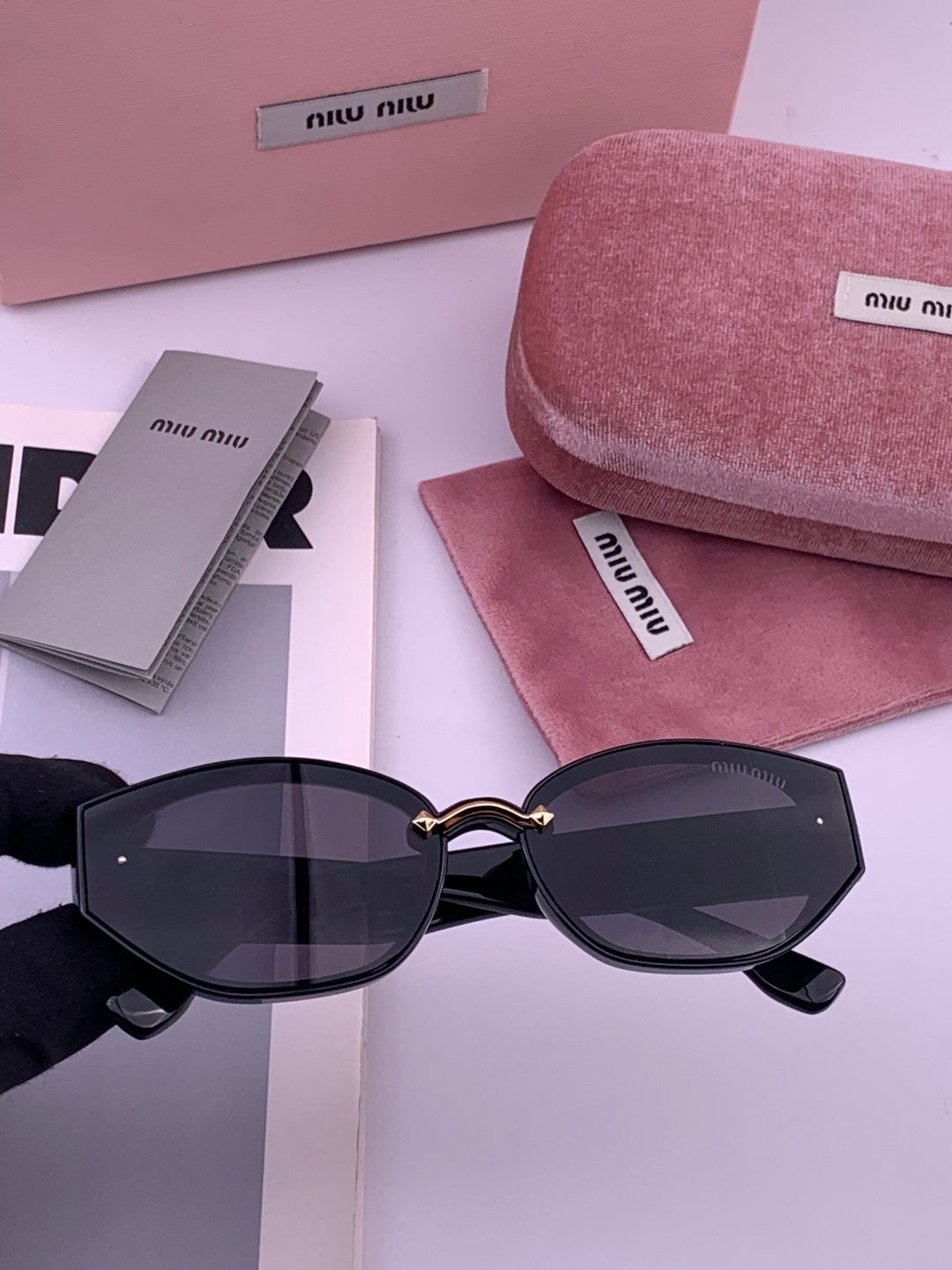 Miu Miu M7350 Fashion Black Lens Sunglasses for Men & Women - 399189