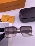 Louis Vuitton L8623 Square Black Lens Sunglasses for Men & Women - 398189