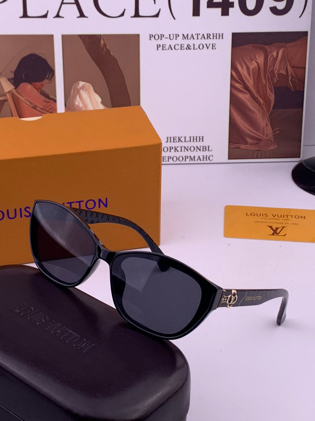Louis Vuitton L0552 Square Black Lens Sunglasses for Men & Women - detail image 2