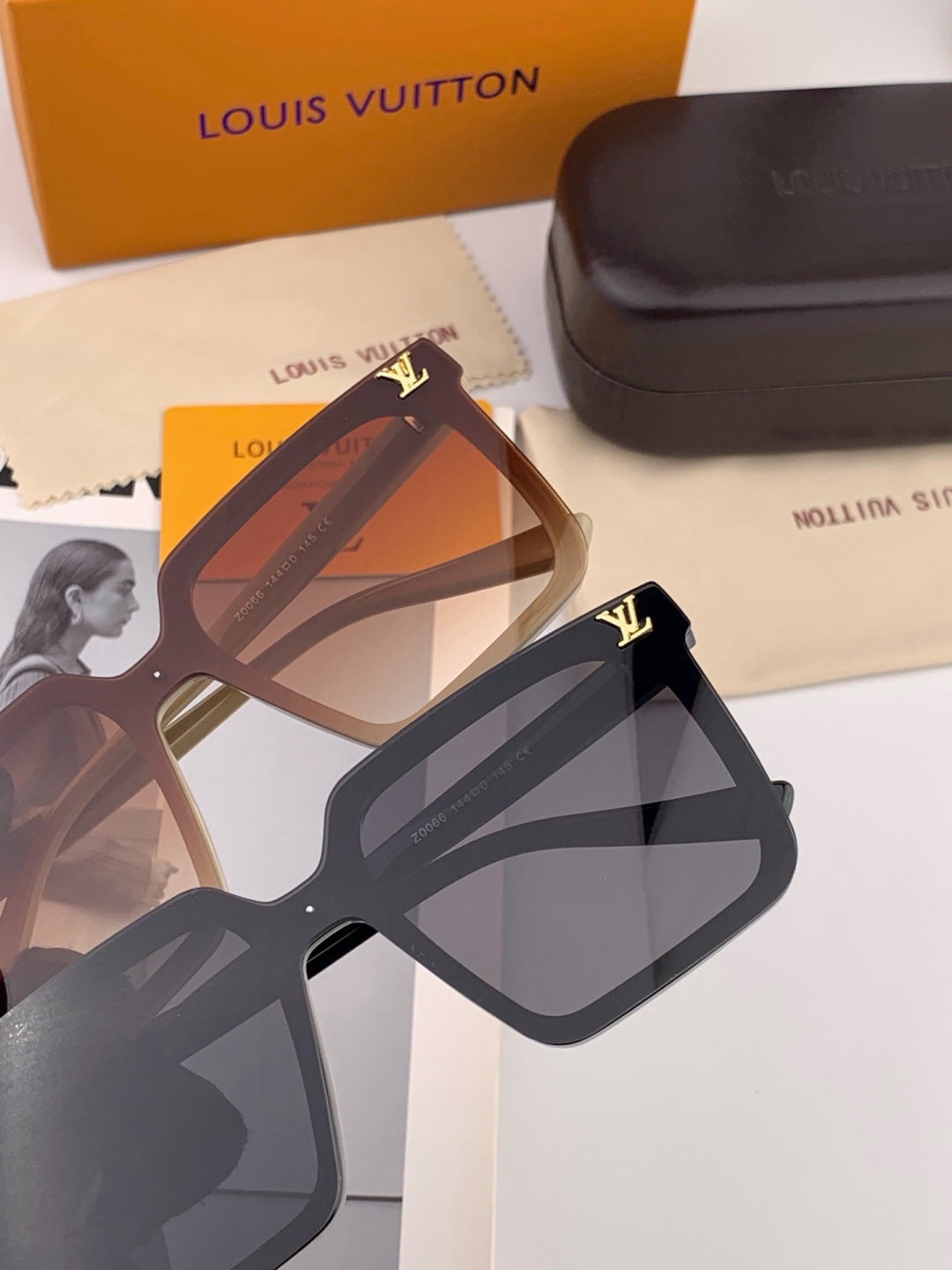 Louis Vuitton L6006 Oversized Black Lens Sunglasses for Men & Women - 398187 - detail image 3