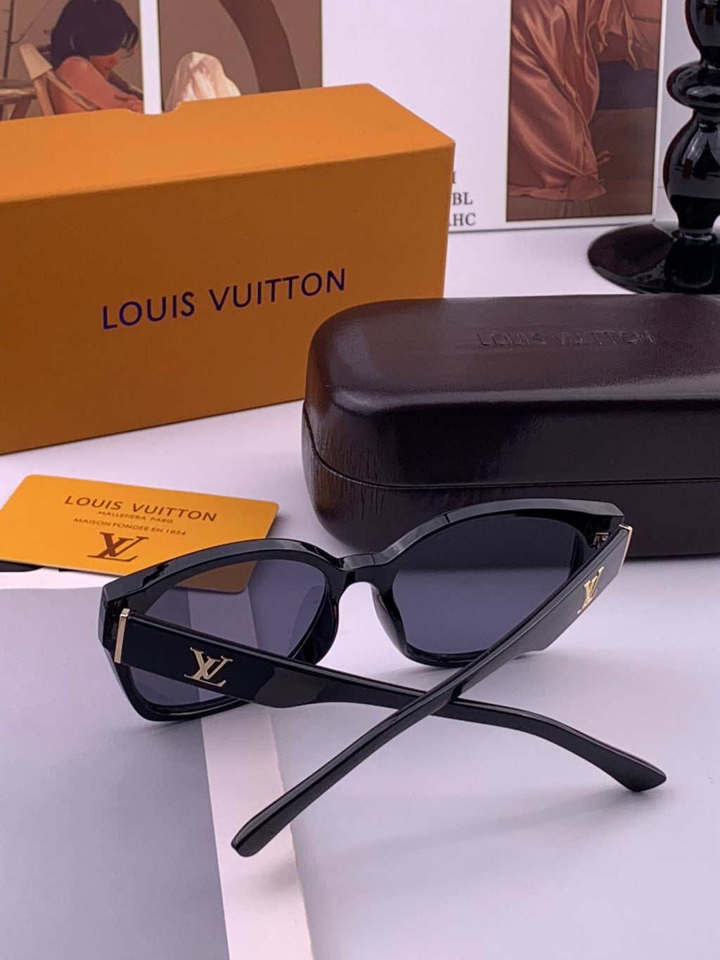 Louis Vuitton L27001 Square Black Lens Sunglasses for Men & Women - 398139 - detail image 6