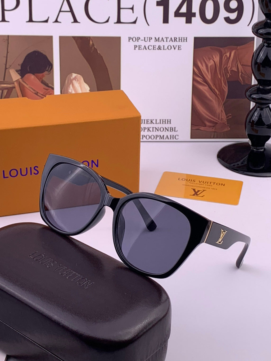 Louis Vuitton L27001 Square Black Lens Sunglasses for Men & Women - 398139 - detail image 2