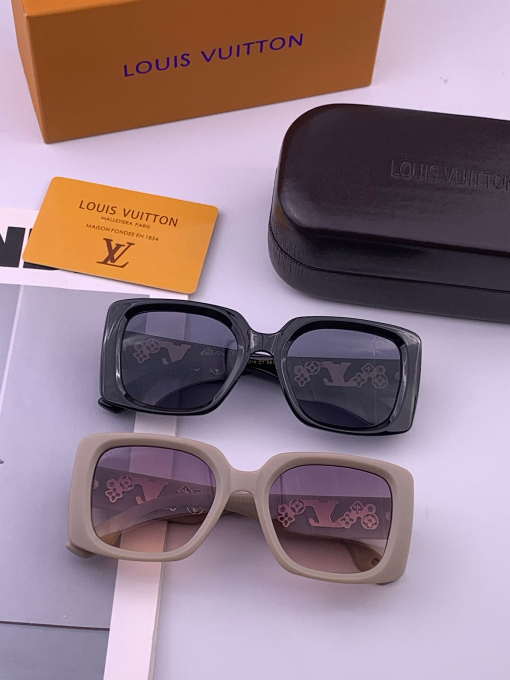 Louis Vuitton L47001 Square Brown Lens Sunglasses for Men & Women - 398141 - detail image 6