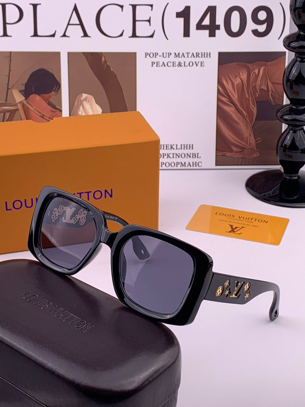 Louis Vuitton L47001 Square Gold Lens Sunglasses for Men & Women - 398142 - detail image 2