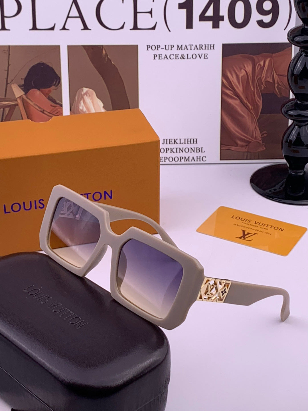 Louis Vuitton L47001 Square Brown Lens Sunglasses for Men & Women - 398145 - detail image 2