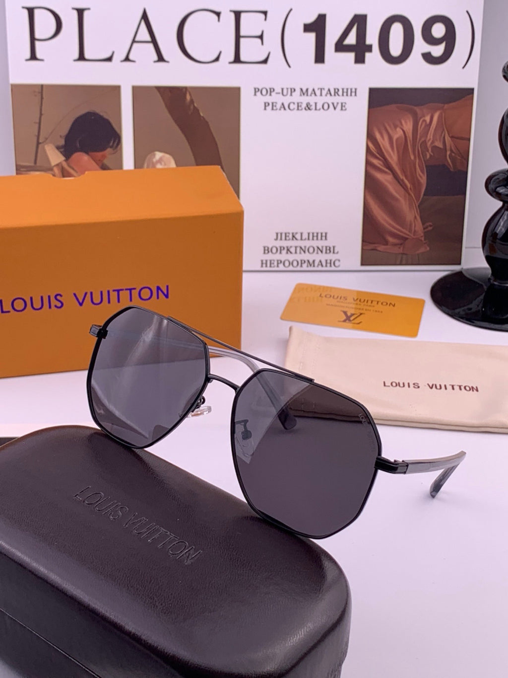 Louis Vuitton L8863 Polarized Aviator Black Lens Sunglasses for Men & - 398126 - detail image 4