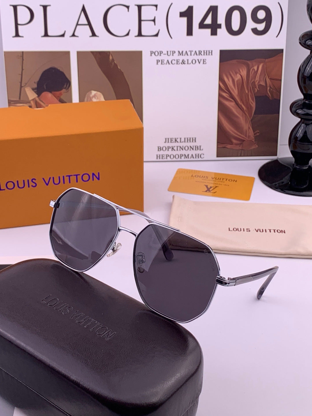 Louis Vuitton L8863 Polarized Aviator Black Lens Sunglasses for Men & - 398126 - detail image 6