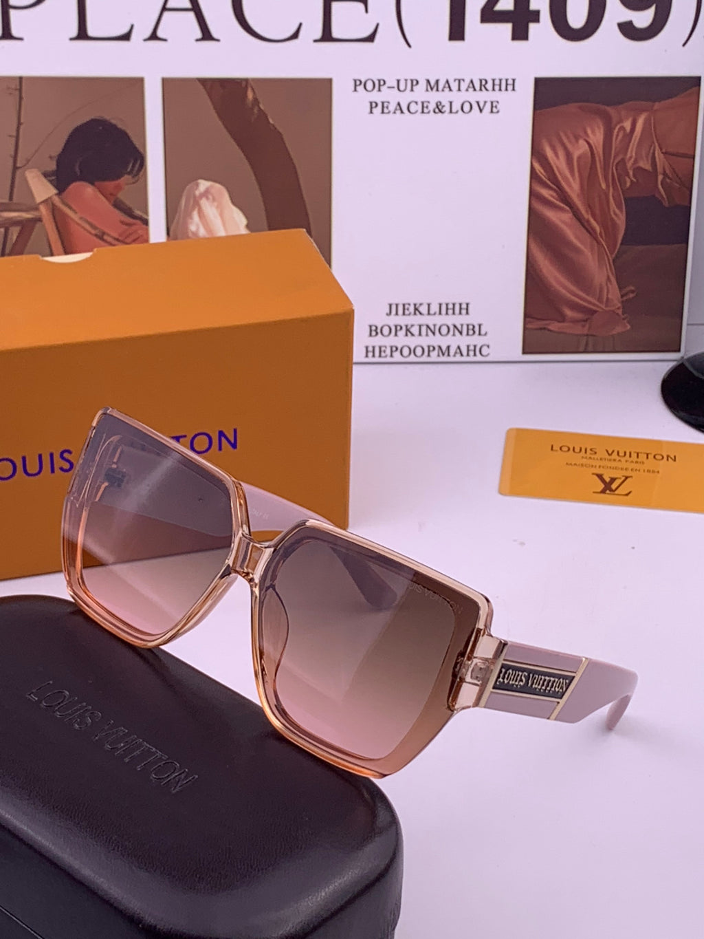Louis Vuitton L4231 Square Brown Lens Sunglasses for Men & Women - 398123 - detail image 2