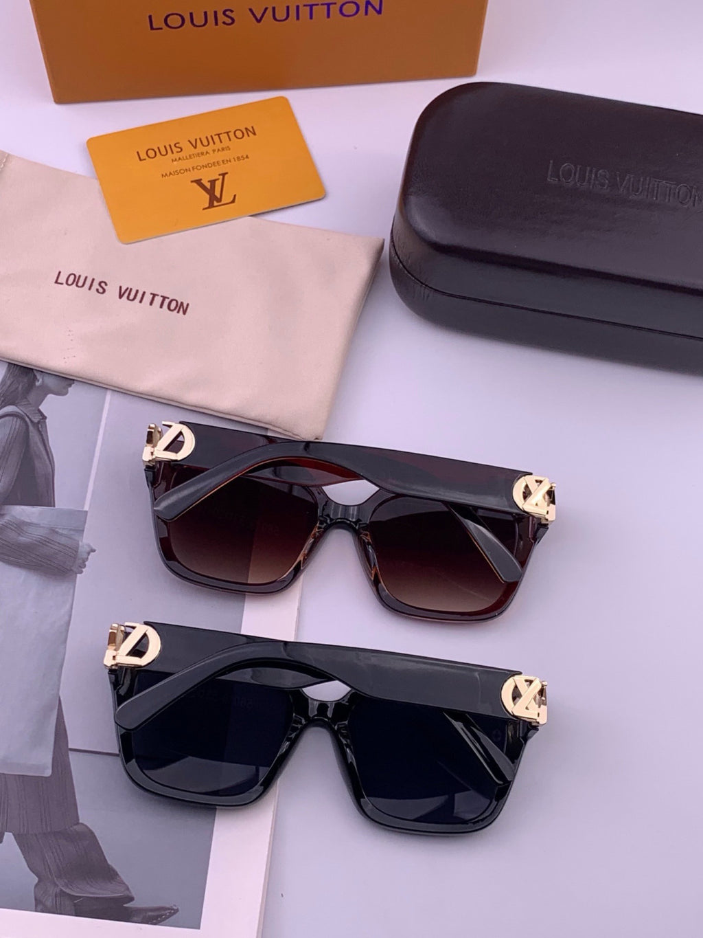 Louis Vuitton L95801 Square Gold Lens Sunglasses for Women - 398108 - detail image 6