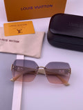 Louis Vuitton L9261 Square Gold Lens Sunglasses for Men & Women - 398111