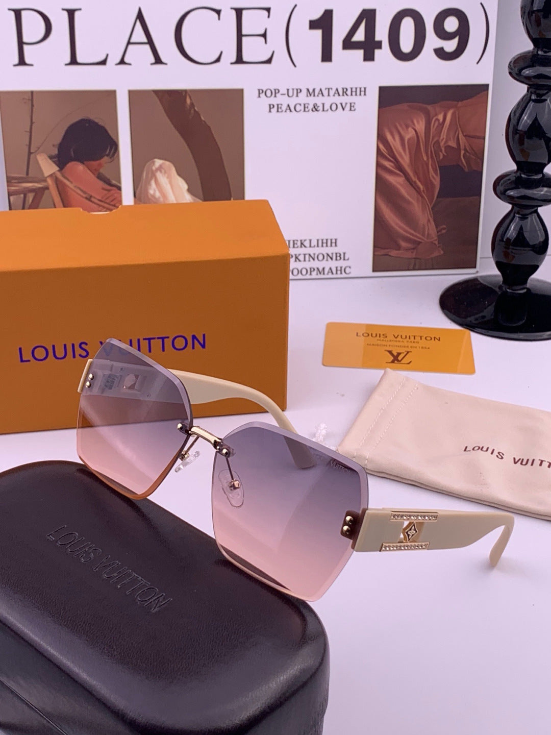 Louis Vuitton L9261 Square Gold Lens Sunglasses for Men & Women - 398111 - detail image 2