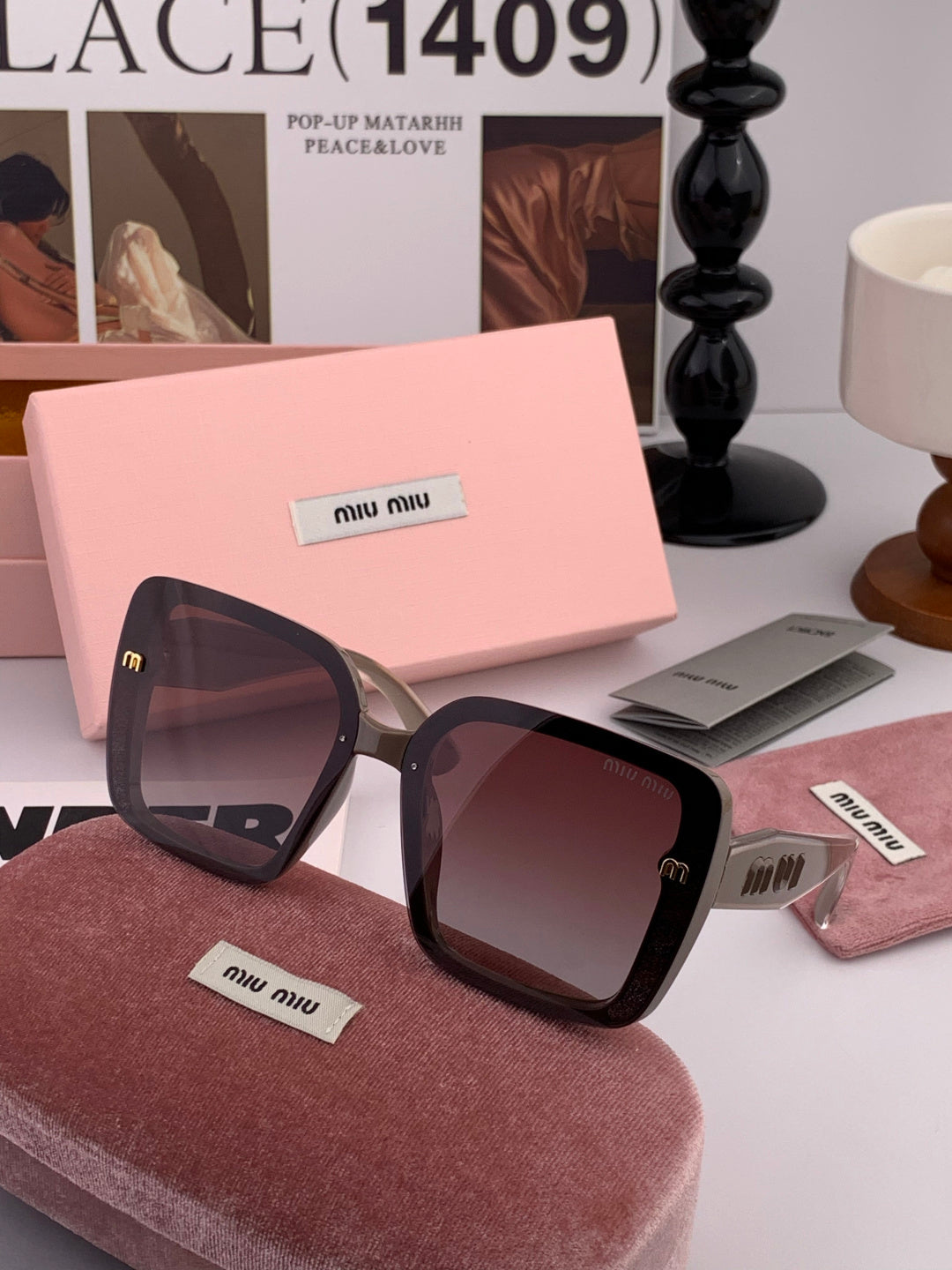 Miu Miu M5550 Fashion Black Lens Sunglasses for Men & Women - 416267 - detail image 2
