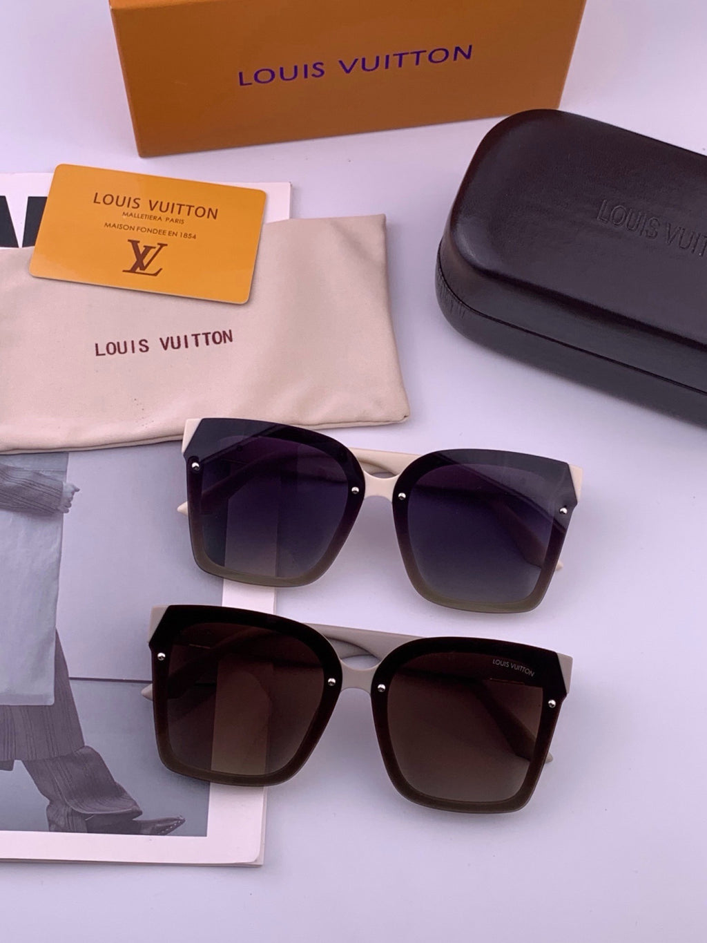 Louis Vuitton L1765 Polarized Square Gold Lens Sunglasses for Men & W - 414870 - detail image 4