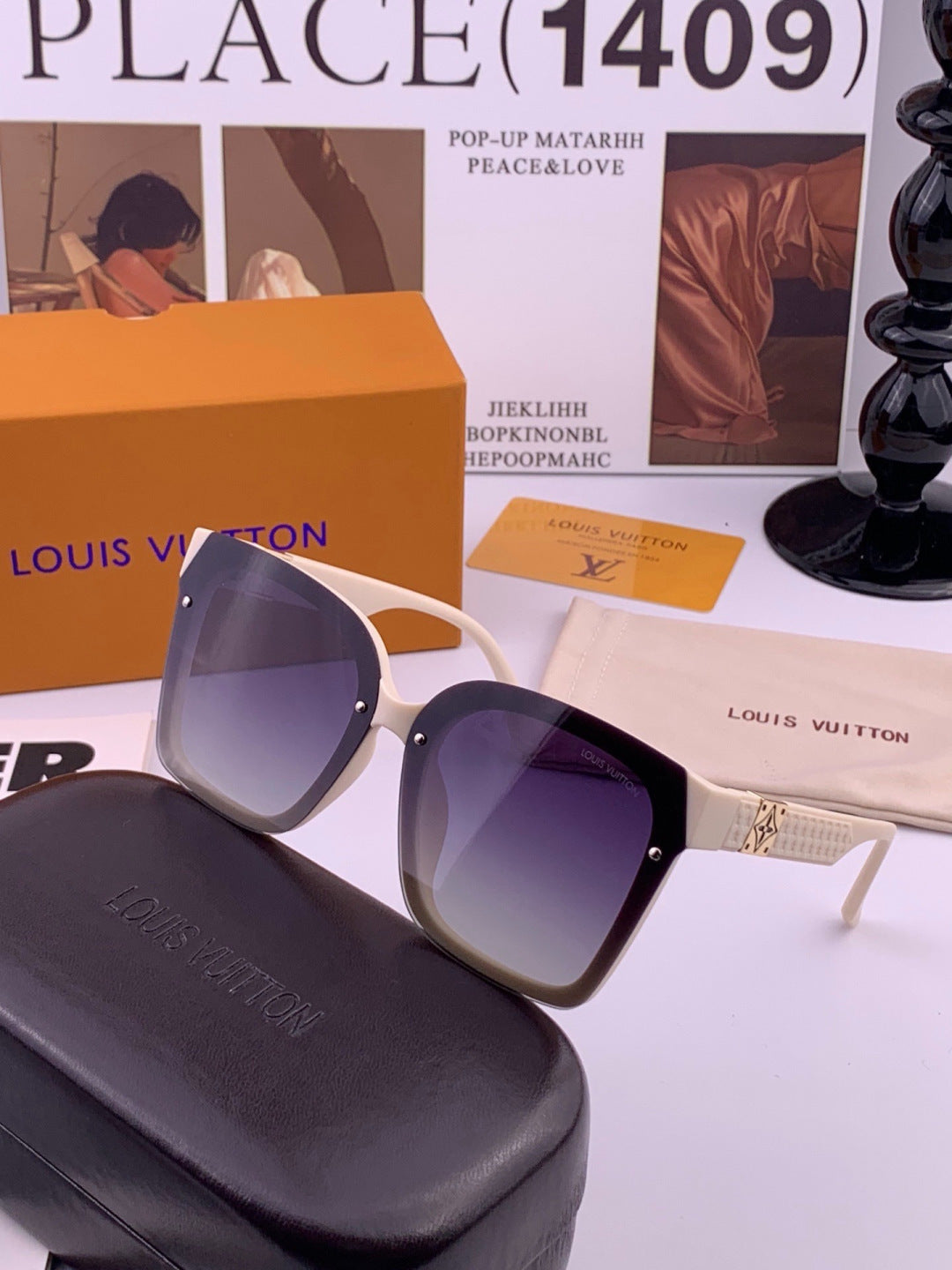 Louis Vuitton L1765 Polarized Square Gold Lens Sunglasses for Men & W - 414870