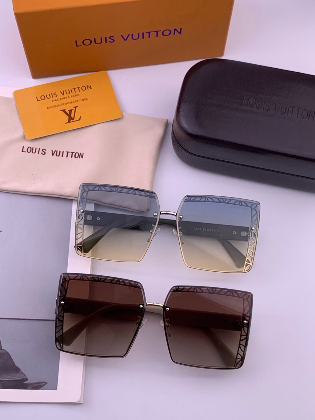 Louis Vuitton L3730 Square Gold Lens Sunglasses for Men & Women - 414871 - detail image 7