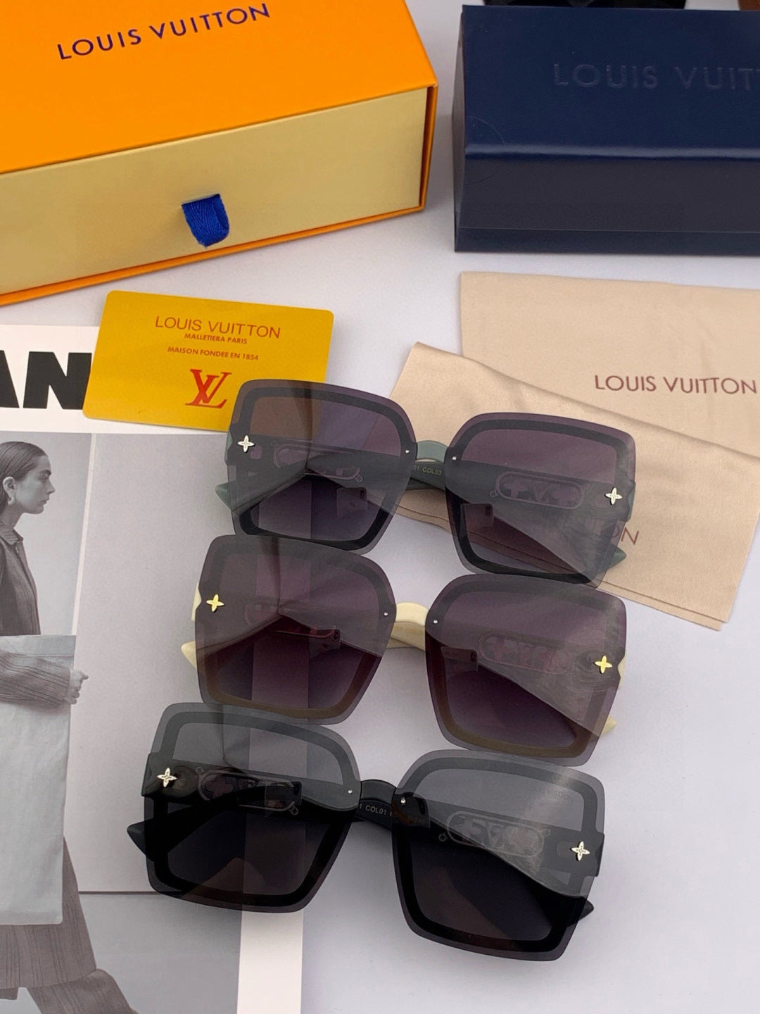 Louis Vuitton Fashion Gold Lens Sunglasses for Men & Women - 414866 - detail image 7