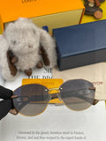 Louis Vuitton L8331 Polarized Round Gold Lens Sunglasses for Women - 414854