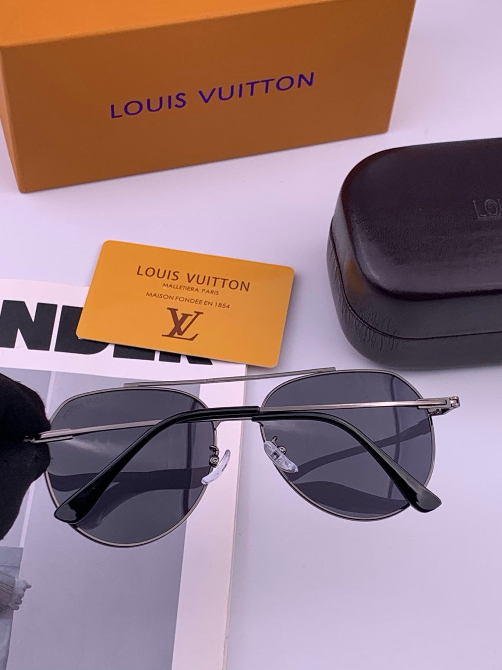 Louis Vuitton L5342 Polarized Aviator Black Lens Sunglasses for Men & - 414855 - detail image 7
