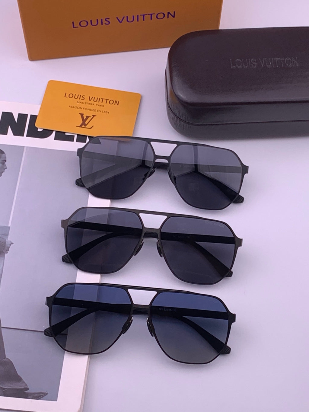Louis Vuitton L116 Fashion Black Lens Sunglasses for Men & Women - 414863 - detail image 7