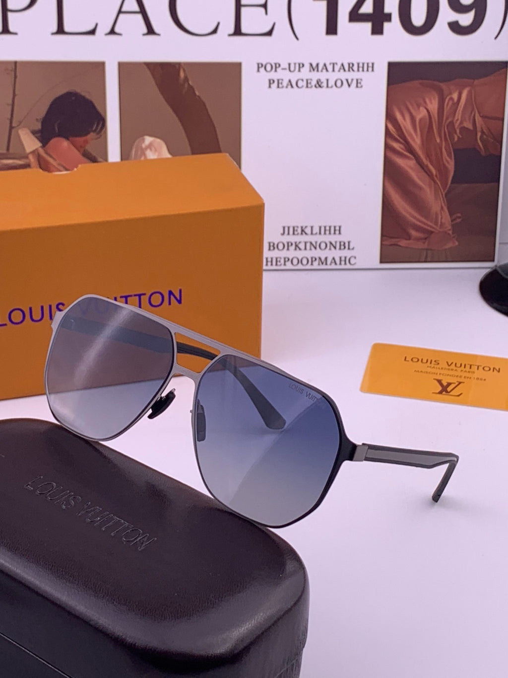 Louis Vuitton L116 Fashion Black Lens Sunglasses for Men & Women - 414863 - detail image 2