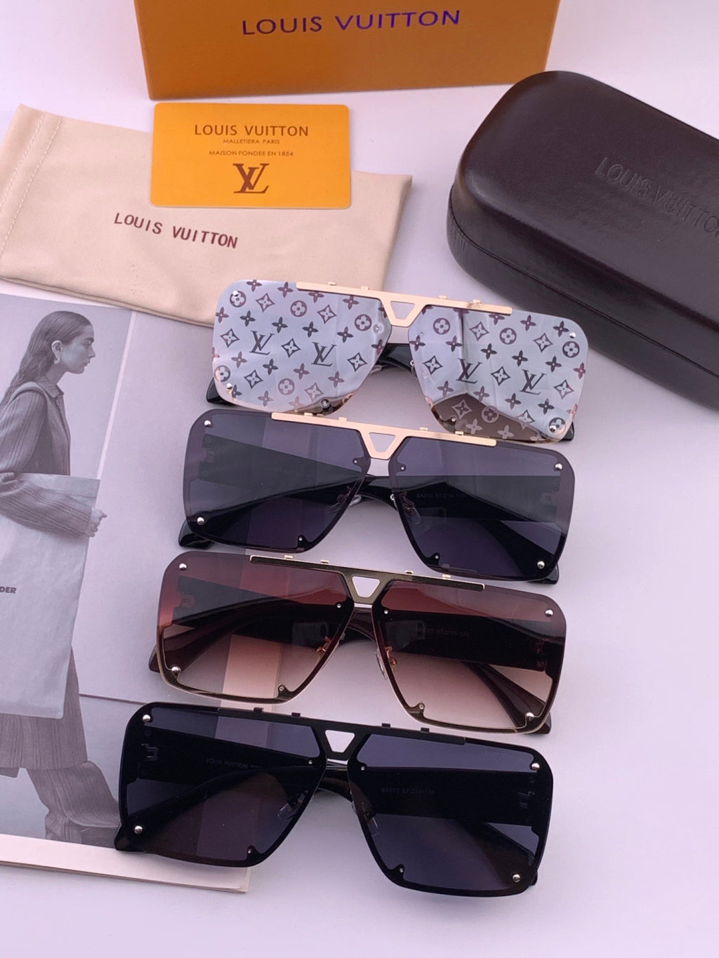 Louis Vuitton L501 Aviator Blue Lens Sunglasses for Men & Women - detail image 8