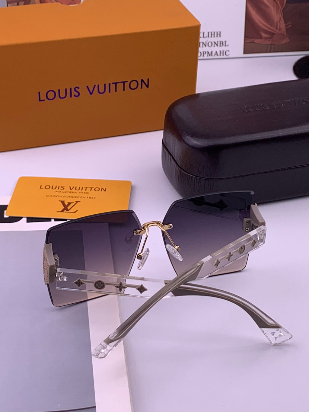 Louis Vuitton L5798 Polarized Square Brown Lens Sunglasses for Men & - 414930 - detail image 5
