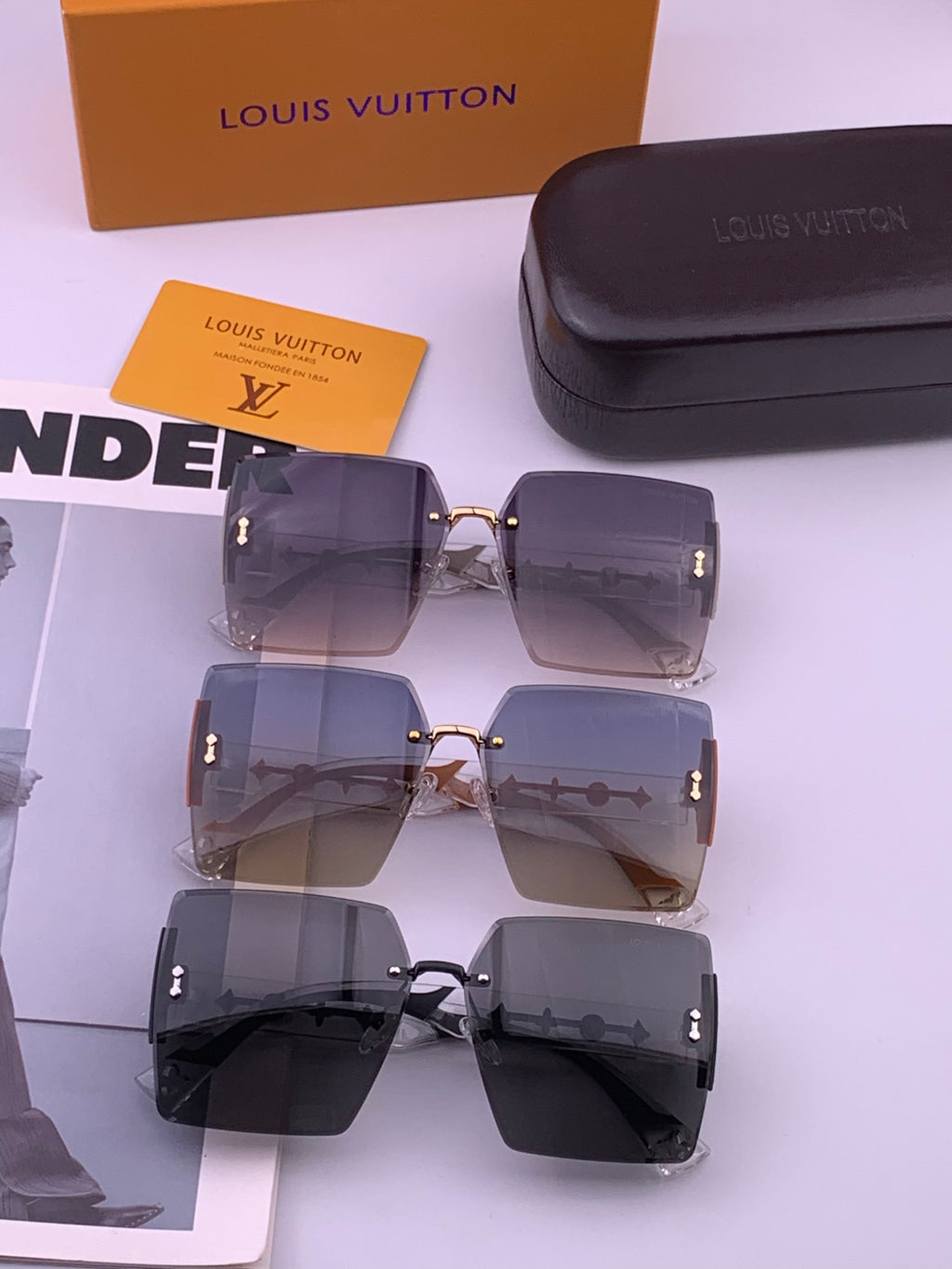 Louis Vuitton L5798 Polarized Square Brown Lens Sunglasses for Men & - 414931 - detail image 7